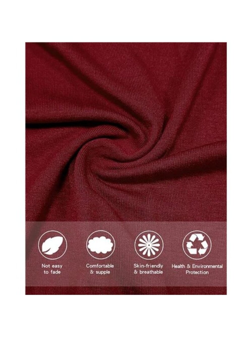 Women's Harem Pants, High Waist Yoga Boho Trousers with Pockets, Red Wine - Picture 4 of 5
